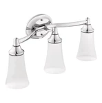Moen YB2863CH 3-LIGHT Dual Mount Bathroom Vanity Fixture Frosted Glass Chrome. Fixed Price $124.95.