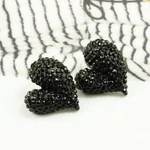 Elegant Design Twisted Heart Earrings Made With Swarovski Crystal Jet Black. Fixed Price $12.99.