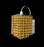 1 Light Modern Crystal Wall Sconce In Chrome W/ Clear-gold-coganac Color Options. Fixed Price $109.00.