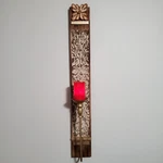 Handicraft Golden & Black Wood Wall Sconce Candle Plate Flameless. Fixed Price $35.00.