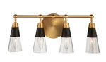 Ponti 4-LIGHT Bathroom Vanity In Matte Black With New Brass. Fixed Price $275.00.