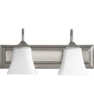 Quorum 5104-2-65 Ft Worth 18" Light Vanity Fixture Satin Nickel Opal. Fixed Price $19.49.