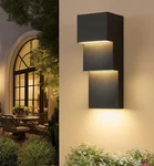 30W Modern Led Outdoor Wall Sconce - Black Exterior Light, Warm White 3000K. Fixed Price $49.04.