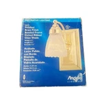 Angelo Lighting Polished Brass Wall Sconce With Etched Ribbed Glass Shade. Fixed Price $29.99.