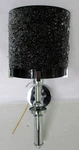 New Murano Glass Black Ice Chrome Wall Sconce Italy J & Designs LUX006S In Box. Fixed Price $124.50.