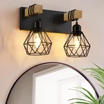 Farmhouse Vanity For Bathroom, 2-LIGHT Wood Fixtu.... Fixed Price $50.52.