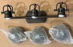 Golden Lighting Duncan 3-LIGHT Bathroom Vanity Fixture Rubbed Bronze 25". Fixed Price $120.00.