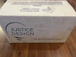 Justice Lighting 8432-30-SWCB-MBLK Wire Glass Vanity Black Read. Fixed Price $145.00.
