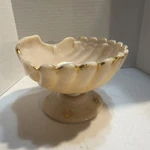 Cambridge Glass Crown Tuscan Sea Shell Footed Compote 1930 To 1950. Fixed Price $60.00.