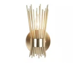 Alsy Brushed Gold Sconce With Open Rod Metal Shade 10 In. 1-LIGHT. Fixed Price $37.99.