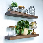 Set Of Real Wood Floating Wall Shelves 24INCH Hanging Bathroom Bedroom. Fixed Price $56.99.