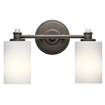 Kichler Joelson Bath 2LT, Olde Bronze, Satin Etched Cased Opal - 45922OZ. Fixed Price $109.97.