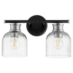 Quorum Monarch Light Vanity, Noir/satin Nickel/clear 510-2-6965. Fixed Price $168.00.