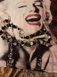 Elegant Vintage Crystal Jet Black Clear Faceted Beaded Necklace W /earrings 1990. Fixed Price $25.00.