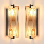 Dolaimy House 2 Pack Light 15.7" Red Frosted Glass Bathroom Wall Sconce. Fixed Price $100.00.