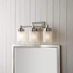 Hampton Bay Cade 20.25 In. 3-LIGHT Brushed Nickel Bathroom Vanity Fixture. Fixed Price $47.45.