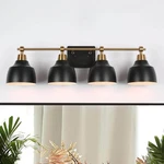 Ksana Bathroom Fixtures, 4-LIGHT Black Vanity Lights With Gold.... Fixed Price $60.48.