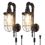 Tigkhae Industrial Plug Wall Sconce E26 Edison ANTIQUE-2, Pack. Fixed Price $115.86.
