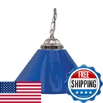 Trademark Global Gameroom Blue Single Shade Lamp 14 Silver. Fixed Price $53.66.
