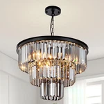 Luxury 8-LIGHT Black Crystal Chandelier Modern Pendant Ceiling Fixture. Fixed Price $249.99.