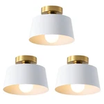 Ceiling Light Fixture, Hallway With Gold Plate And White Shade,.... Fixed Price $180.89.