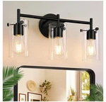 Bathroom Fixtures 2023 Upgrade, 3-LIGHT Matte Black Vanity Light,. Fixed Price $40.99.