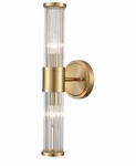 Mid-century Wall Sconces Brass Glass Rod 2-LIGHT Vanity Lights. Fixed Price $77.00.