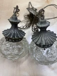 Vtg Mcm Hollywood Regency Double Swag Clear Lamp Light Fixture Bathroom Vanity. Fixed Price $249.99.