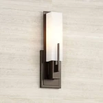 Midtown Modern Wall Light Sconce Bronze Hardwired 4 1/2" Fixture White Glass. Fixed Price $179.99.