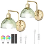 Barsuns Plug Wall Sconces Set Of 2 Modern Swing Arm Lamp Stripes Ribbed. Fixed Price $138.77.