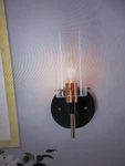 Zevni Modern 1-LIGHT Brass Gold Wall Sconce Black Vanity With Cylinder. Fixed Price $29.71.