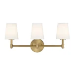 Savoy House 3-LIGHT 24" Bathroom Vanity Light, Natural Brass/linen M80051NB. Fixed Price $219.20.