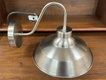Pottery Barn Wright Outdoor Metal Sconce Nickel Finish, New Open Box. Fixed Price $149.00.