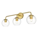 Living District Genesis 3-LIGHT Iron & Glass Bath Sconce Brass/clear. Fixed Price $164.00.
