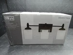 Dsi Lighting Jaylin 22" 3-LIGHT Matte Black Vanity W/ Clear Frosted Glass. Fixed Price $17.50.