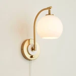 Possini Euro Hillary 14"H Antique Brass Swing-arm Plug-in Wall Lamp. Fixed Price $149.99.