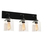 Afx Lighting William 3 24" Vanity, Black/clear - WMMV2411MBBK. Fixed Price $126.40.