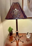 Bernard Collin Hand-forged Copper Sunflower Lamp Signed Sculptural Art 24. Fixed Price $695.00.
