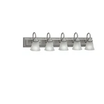 Cordelia 2175-62 5-LIGHT 100W Vanity Fixture Satin Nickel (new Damaged Box). Fixed Price $74.99.