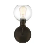 Quoizel, Matte Bronze Mouth Blown Glass Globe Bathroom Vanity Sconce Light. Fixed Price $45.00.