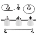 Globe Electric Jayden 26.5" 3-LIGHT Vanity Set Satin Nickel Opal. Fixed Price $46.74.