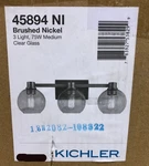 Kichler 45894 Harmony 3LIGHT Brushed Nickel Vanity With Clear Glass. Fixed Price $69.99.