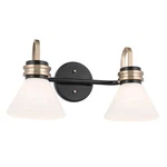 Kichler Farum 19" 2 Light Vanity, Black/champagne Bronze/opal Glass - 55154BK. Fixed Price $119.99.