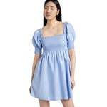 Hill House Athena Nap Dress Mini Light Blue Glitter Check Xs Extra Small. Fixed Price $75.00.