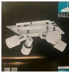 Eglo (davida) Semi Flush Chrome & White Ceiling 4 Indoor Lighting. Fixed Price $25.13.
