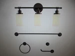 Jonathan Egan 23.25 In. 3-LIGHT Vanity With Frosted Glass Shades 5PC Set. Fixed Price $75.95.