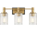 Savoy House Concord Vanity, 3-LIGHT 180 Total Watts, Matte Black With Warm Brass. Fixed Price $179.63.