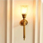 Antique Brass Wall Sconce Light With Glass Shade Elegant Vintage Home Decor. Fixed Price $106.25.