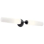 Kichler Truby 2 Bath Light, Black/satin Etched Cased Opal - 55075BK. Fixed Price $324.99.
