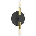 Dainolite Lighting WAN-132W-MB-AGB Wand Wall Sconce Matte Black With Aged Brass. Fixed Price $84.00.